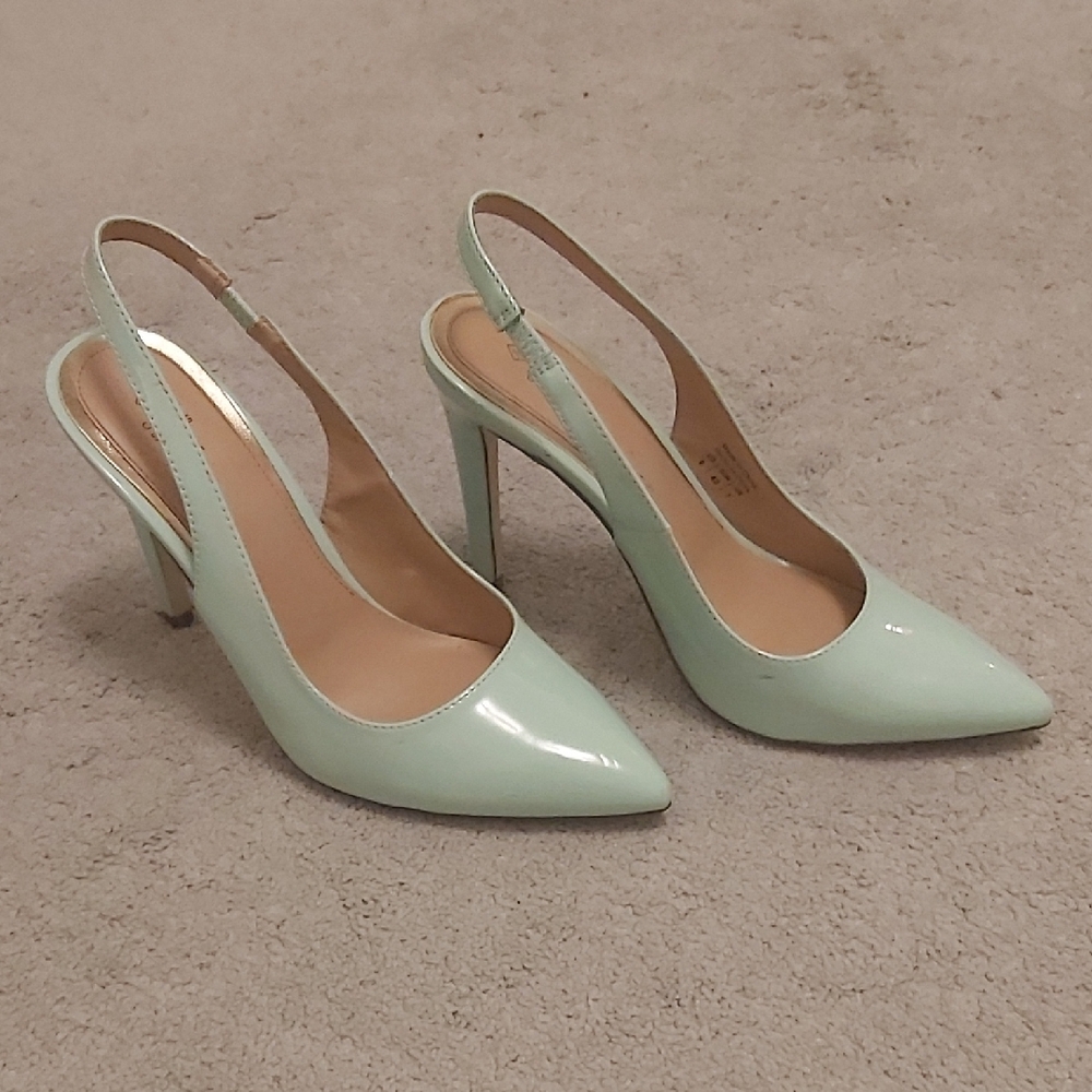 Mint Green Slingback Heels